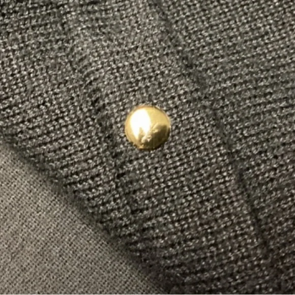 Vintage Rare Brass Riveted Slightly Flared Knit Mermaid Black Skirt - Picture 5 of 8